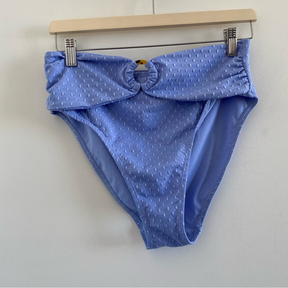 Cabana Del Sol Blue Textured Bikini Size Large